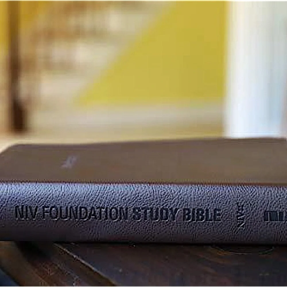 NIV Foundation Study Bible, Leathersoft, Brown, Red Letter NIB